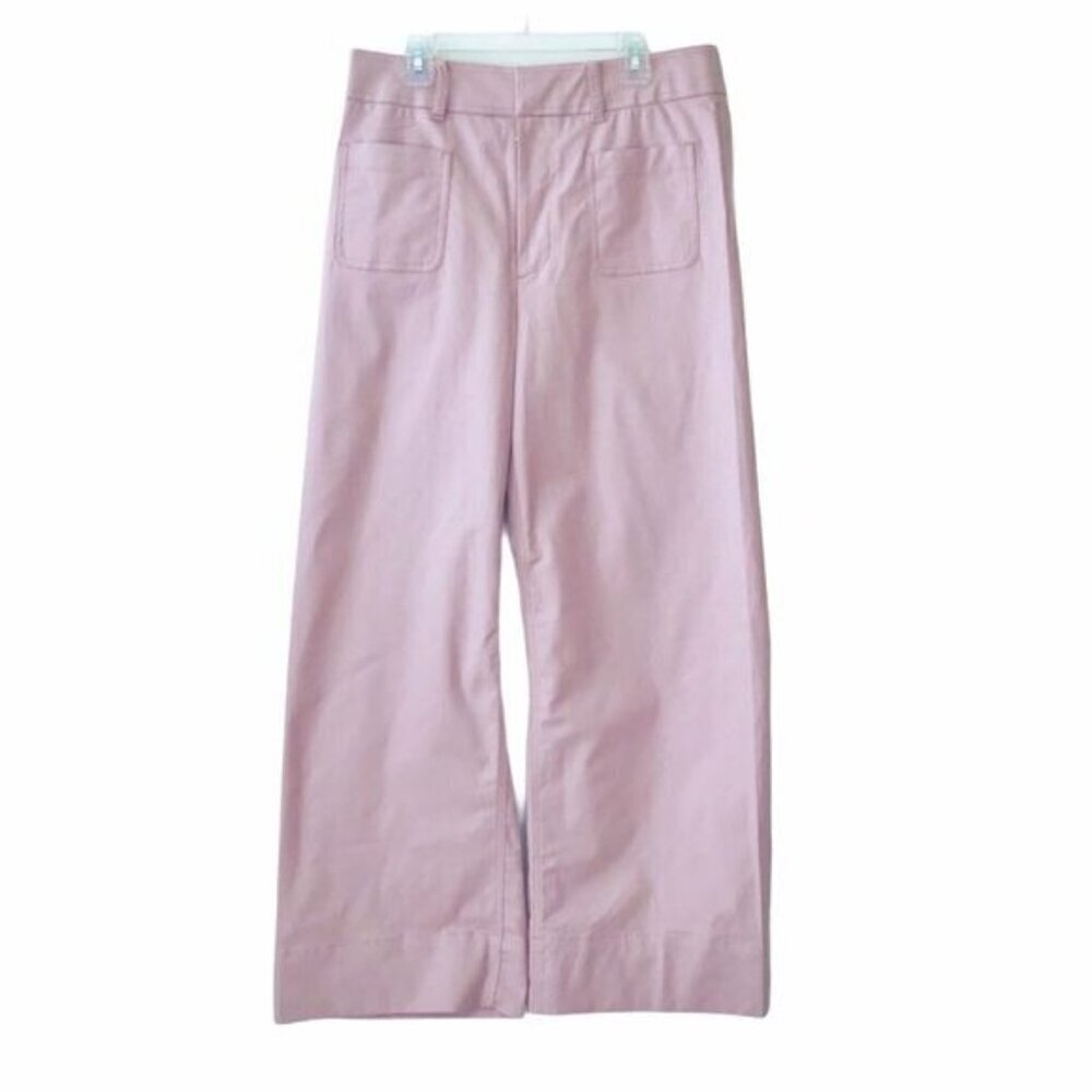 The Script Pink Chiara Cropped Wide Leg Pant $348 Nwt Size 10